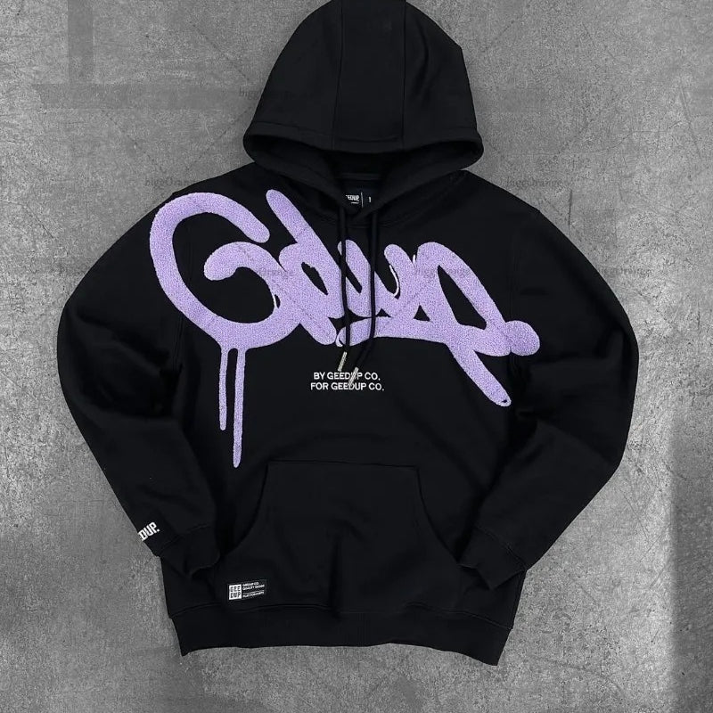 Embroidered Retro Oversized Hoodie Secondary image