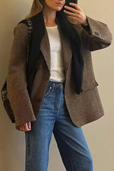 Houndstooth Single-Breasted Blazer