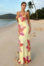 Floral Print Contrast Back Tie Slip Dress