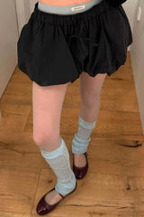 Bubble Hem Elastic Waist Shorts