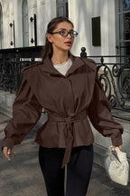 Relaxed Fit Notch Collar Belted Coat