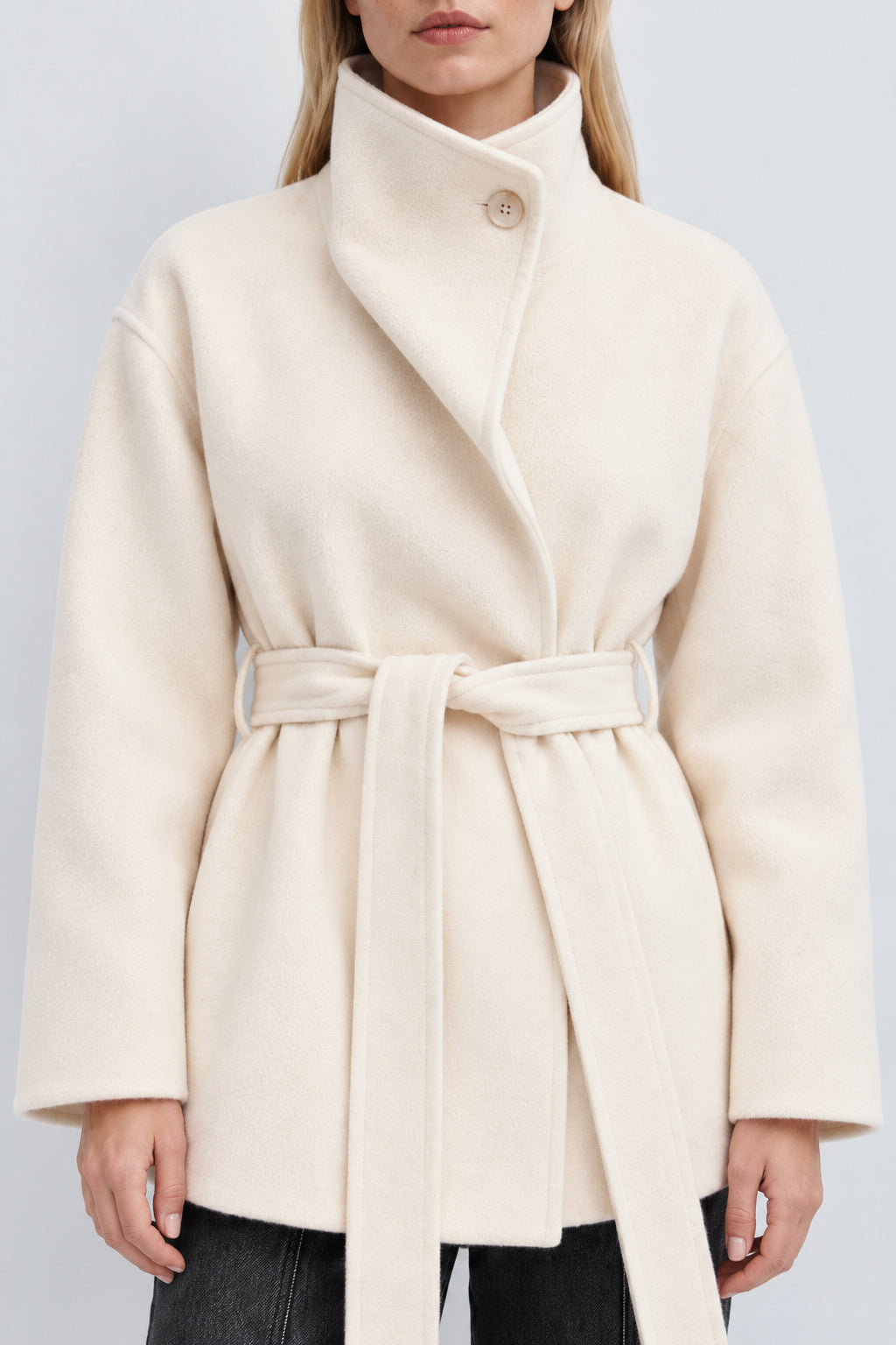 Structured Double Faced Wool Midi Coat