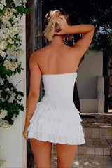 Tiered Strapless Puff Birthday Dress