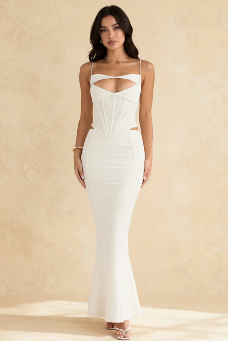 Paloma Ivory Stylish Corset Maxi Dress Main image