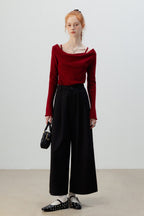 Layered Cowl Neck Knit Top