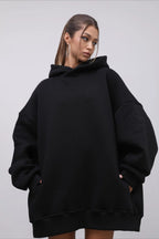 Solid Oversized Longline Pullover Lounge Hoodie