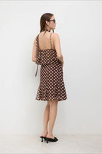 Polka Georgette Halter Cami Top