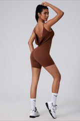 Backless Sexy Slim Butt Lifting Yoga Short Jumpsuit