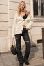Lantern Sleeve Cable Knit Sweater