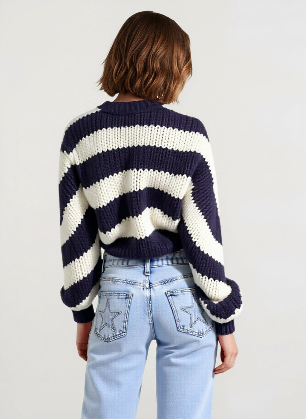 Casual Loose Off-Shoulder Striped Sweet Sweater