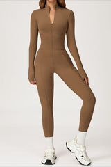 Fleece Lined Slim Thermal Yoga Workout Jumpsuit