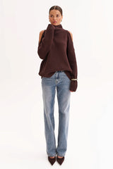 Off Shoulder Turtleneck Sweater