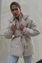 Structured Quilted Notch Collar Coat