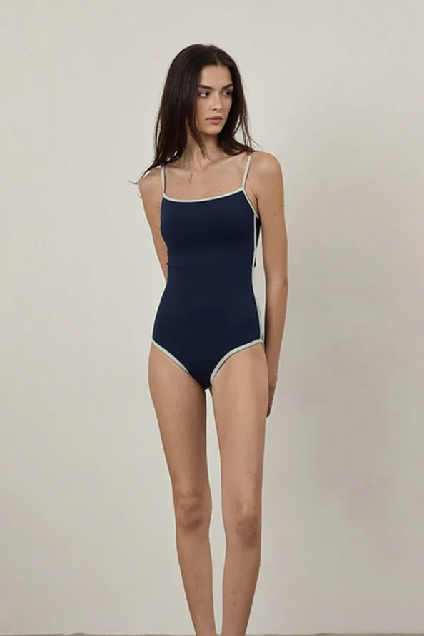 Romantic Cutout Backless Color Block One Piece Swimwear Main image