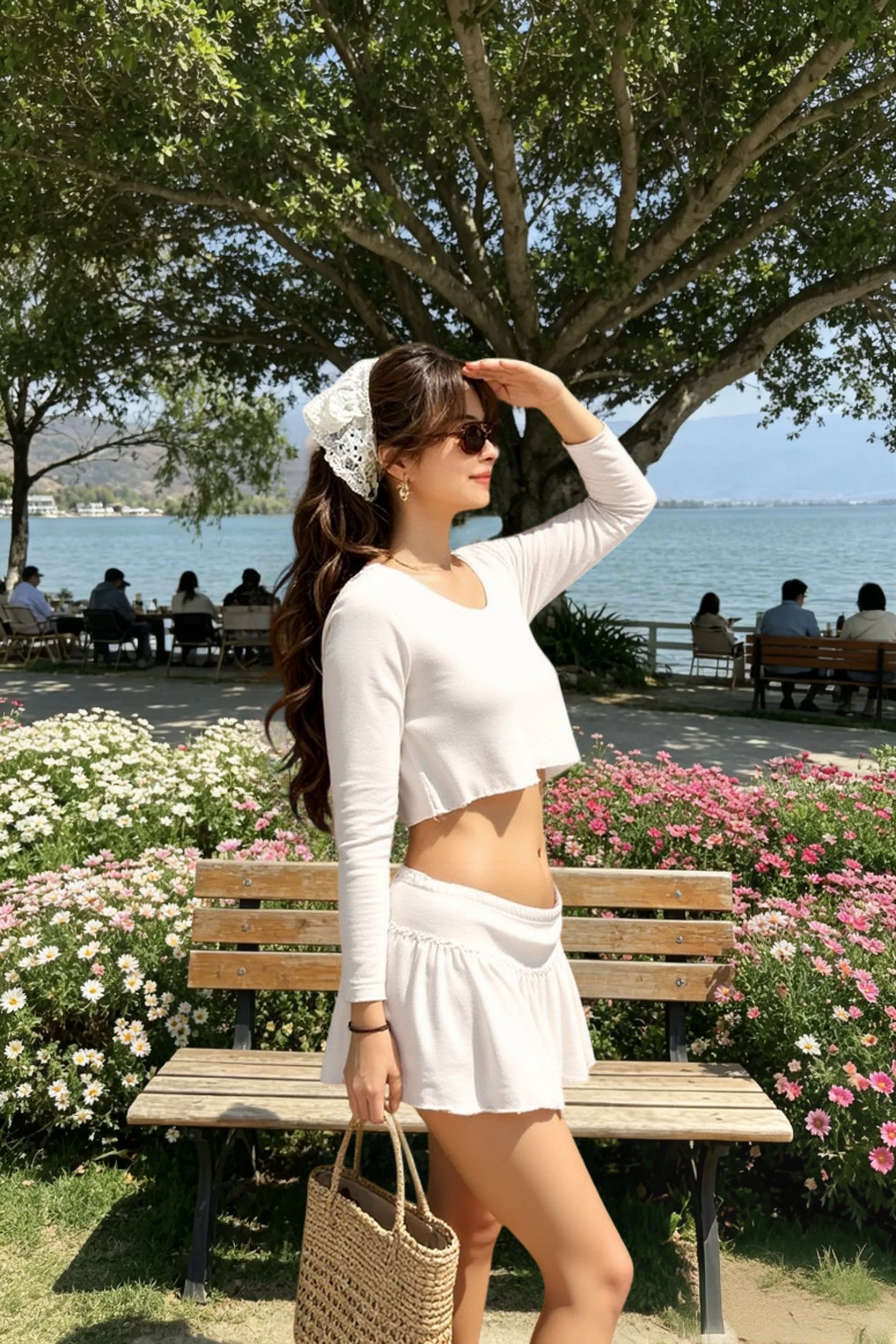 Smocked Ruffle Low Rise A Line Mini Skirt Secondary image