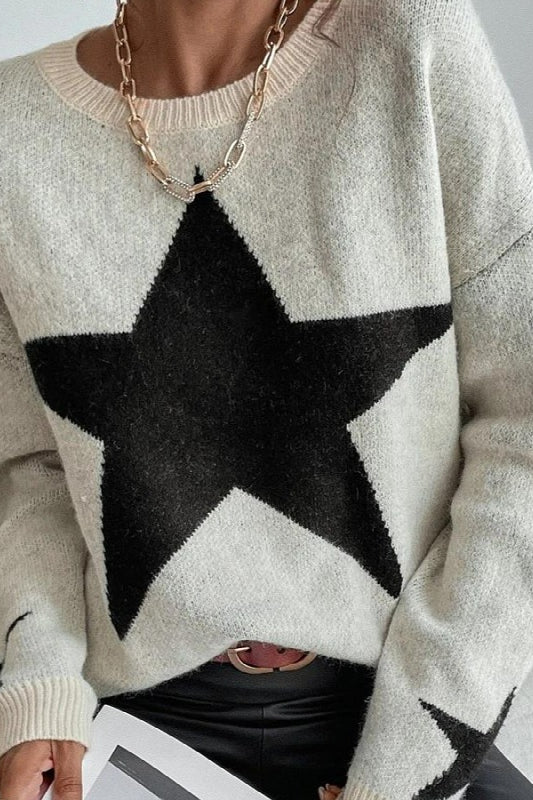 Ribbed Printed Knit Sweater Main image