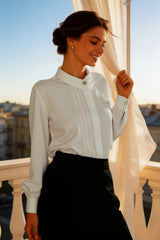 French Linen Unique Collar Blouse