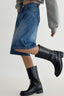 Blue High Waist Wide Leg Denim Shorts