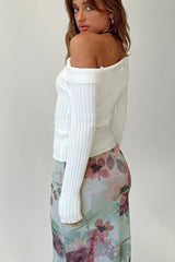 One Shoulder Collared Knit Top