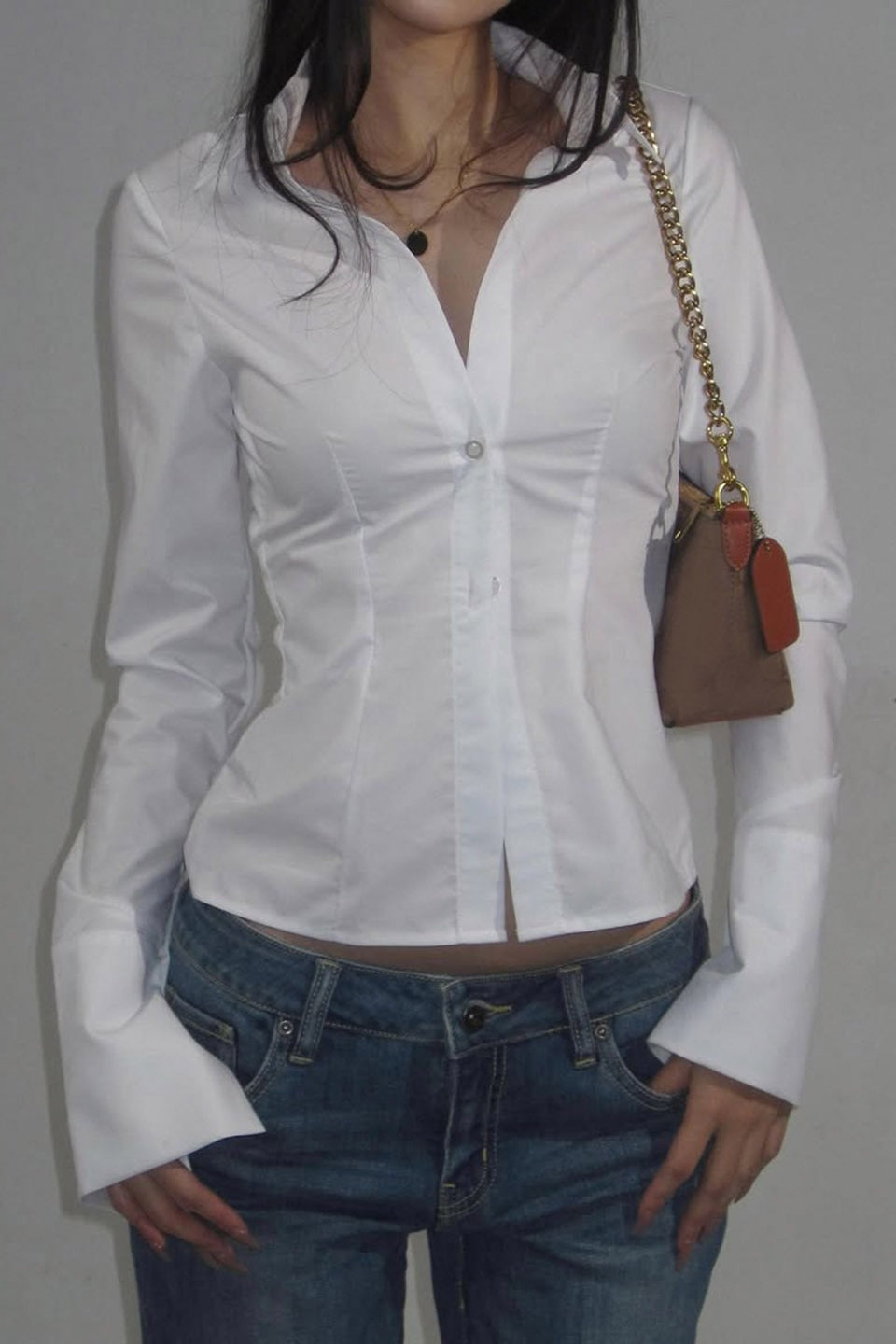 Tailored Collared Button Blouse Main image