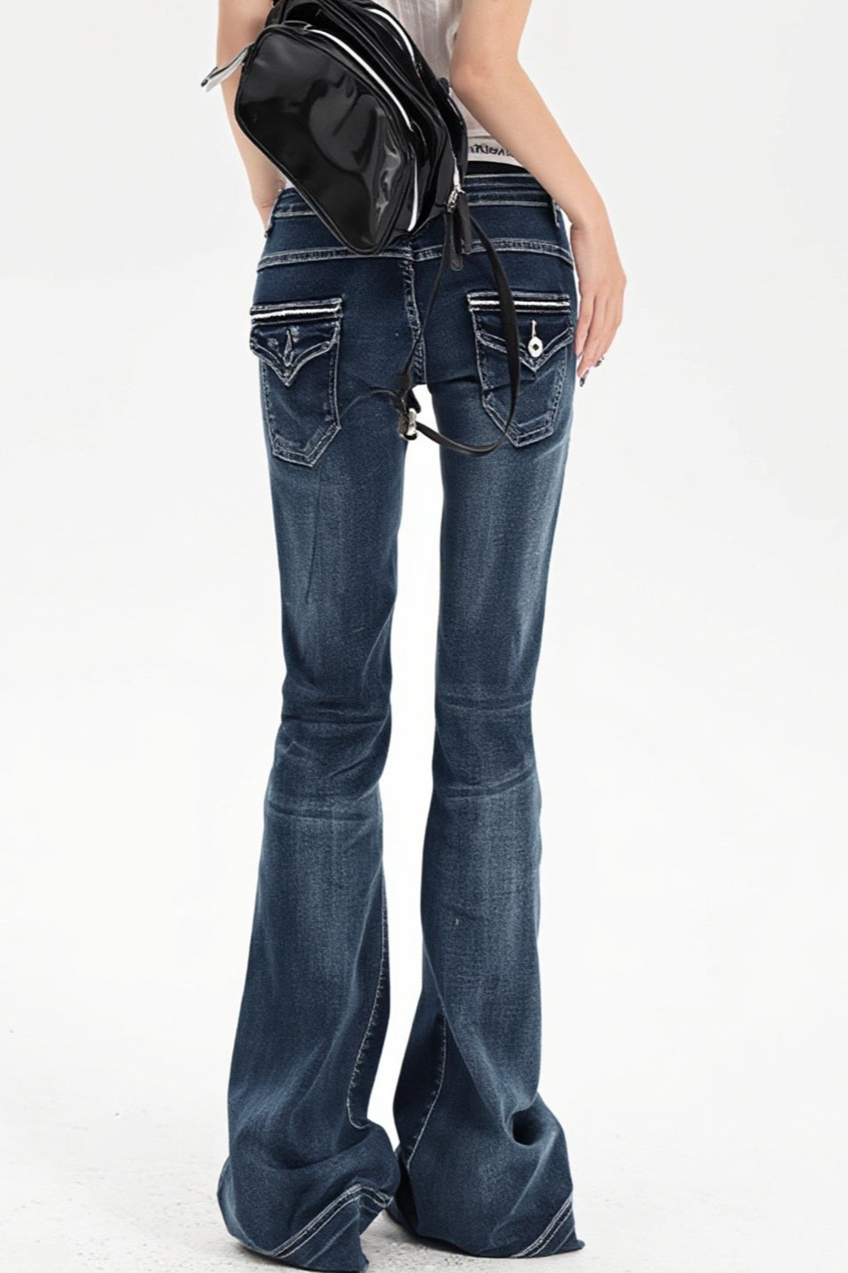 Low Rise Dark Wash Bootcut Flare Jeans