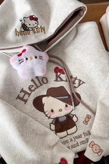 Whimsical Cartoon Print Pullover Hoodie