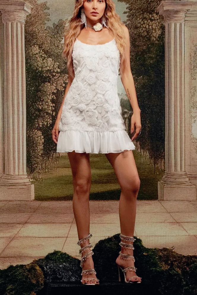3D Floral Chiffon Slip Birthday Dress Main image
