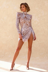 Sprinkled with Gold and Silver Tassel Dress