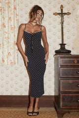 Sultry Polka Dot Slip Dress