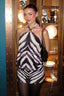 Zebra Print Ring Detail Halter Mini Dress