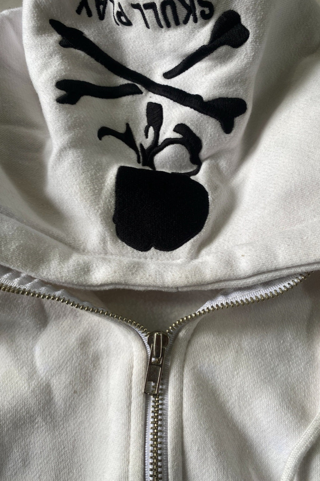 Skull Graphic Sleeve Full Zip Hoodie