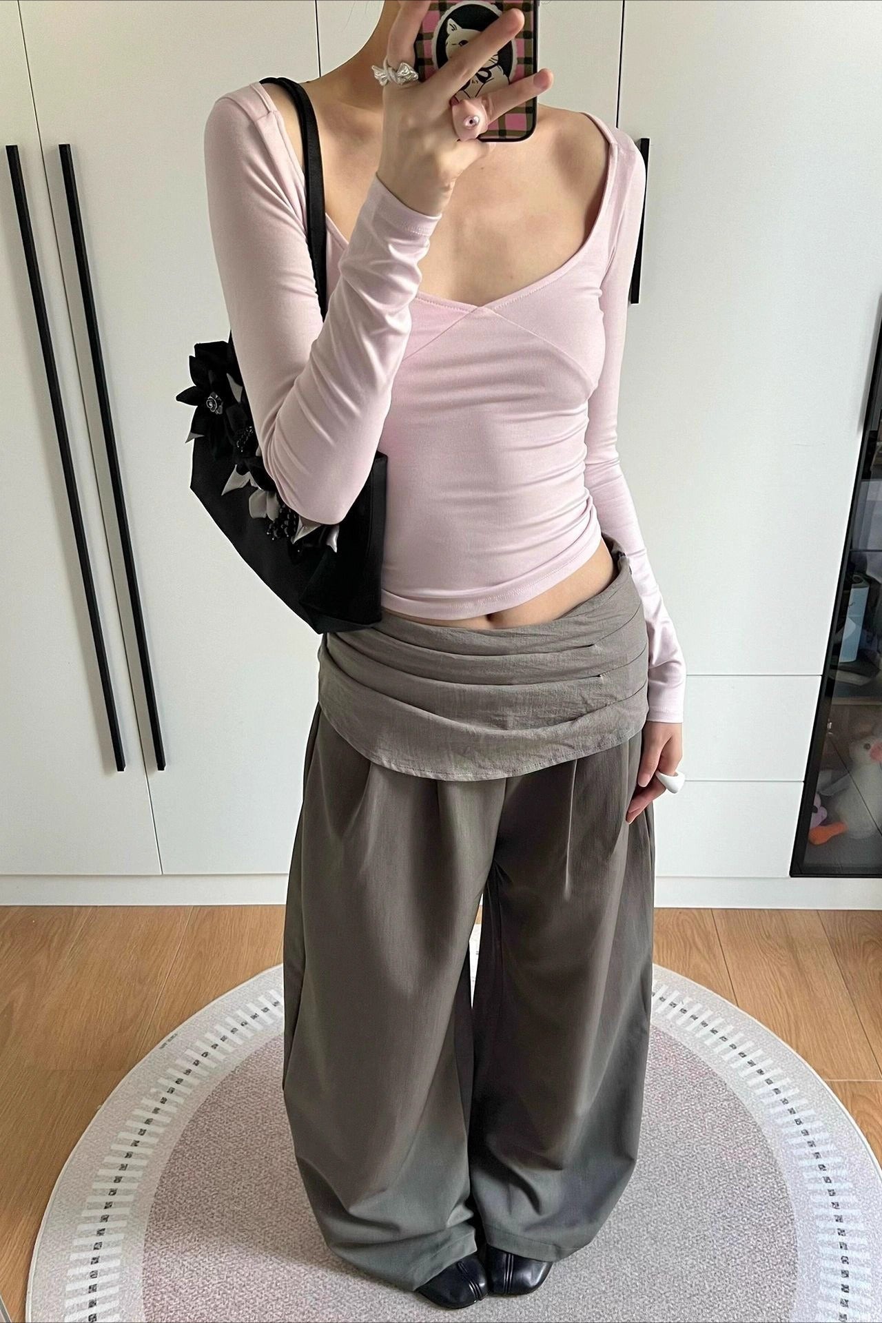 Pleated Banana Loose Slim Straight Wide Leg Pants Main image