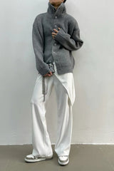 Ribbed Single Breasted Cardigan