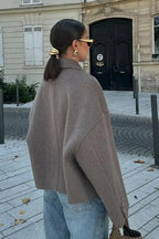 Cropped Wool Notch Collar Jacket