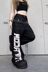 Street Style Graphic Patchwork Jeans