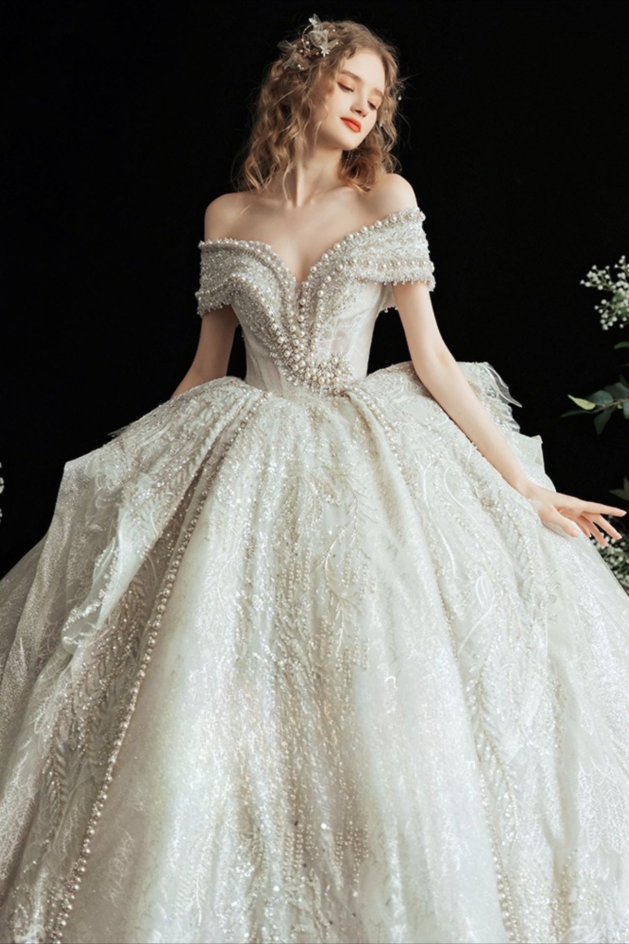 Royal Beaded Ball Gown Wedding Dress Secondary image