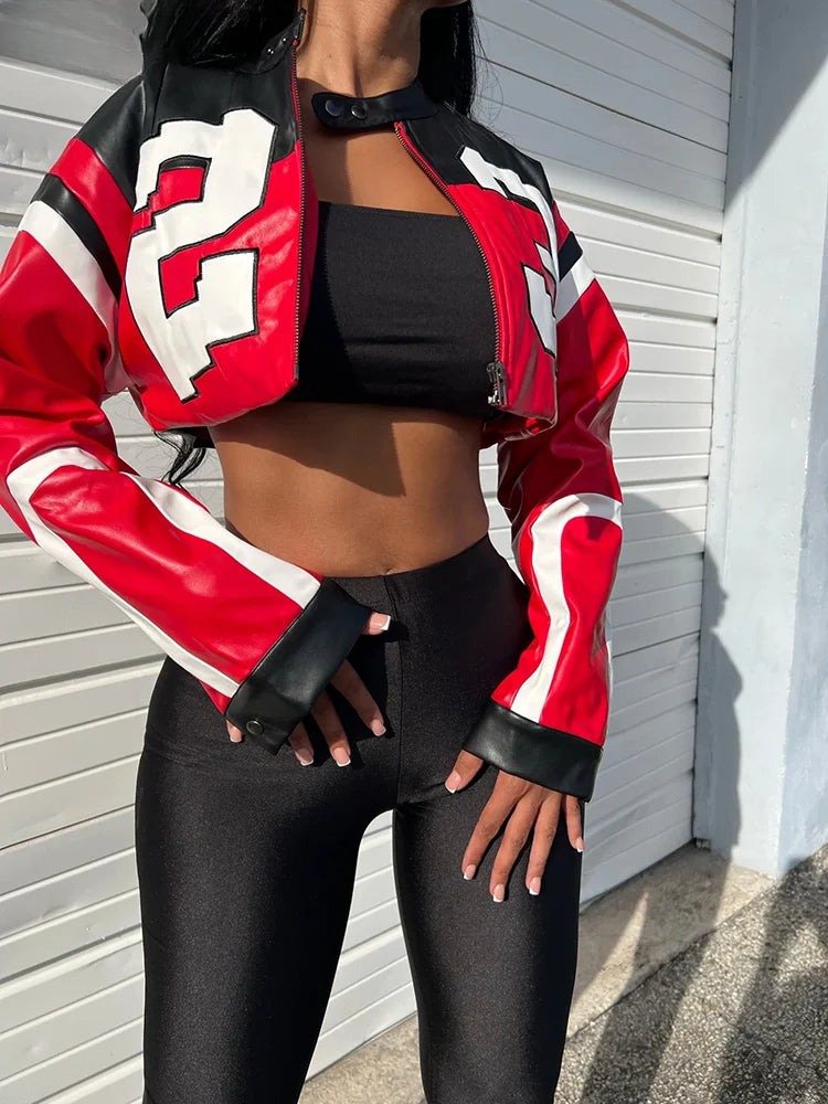Colorblock Bare Midriff Jacket Secondary image