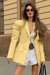 Elevated Lapel Detail Long Sleeve Blazer