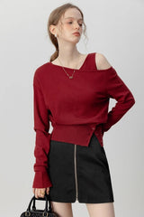 Design One Shoulder Slim Knit Top