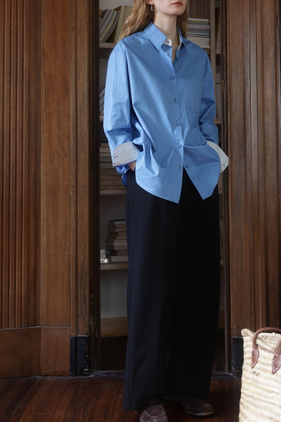 Woven Color Block Stripe Blouse Secondary image