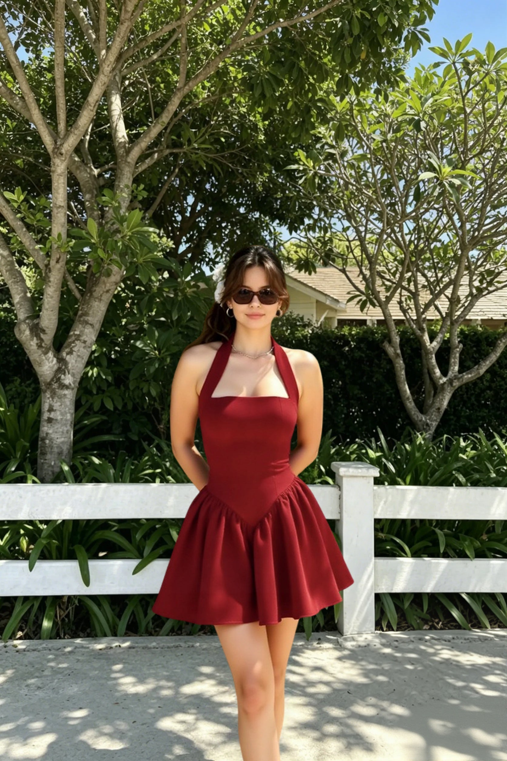 Low-Back Ruffle Mini Party Dress Main image