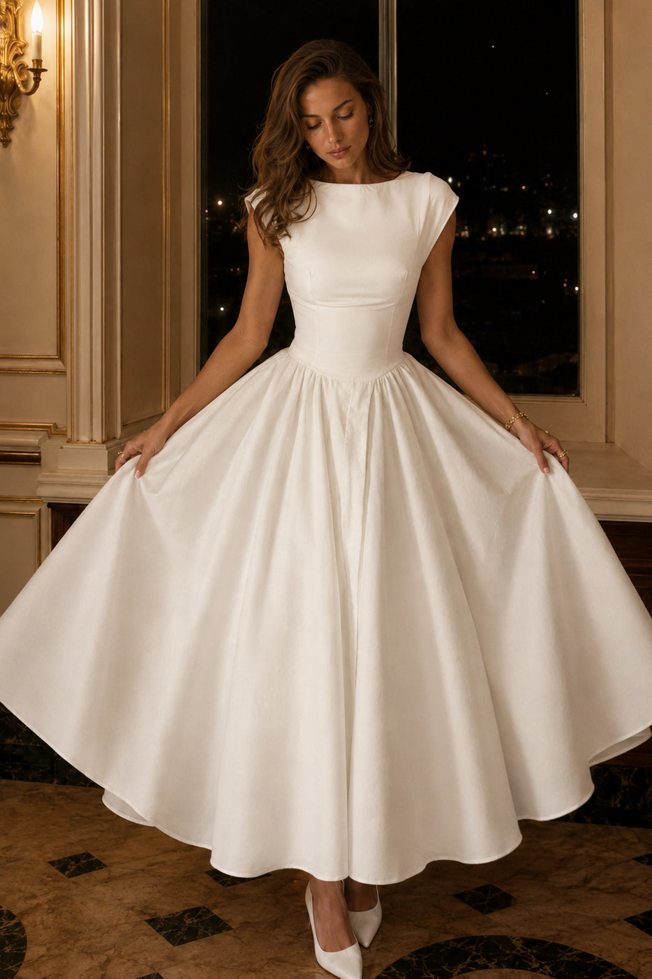 Sexy Off Shoulder Sleeveless Backless Waist Cinched Party Dress Main image