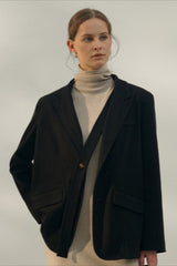 Vintage Inspired Solid Notch Lapel Blazer