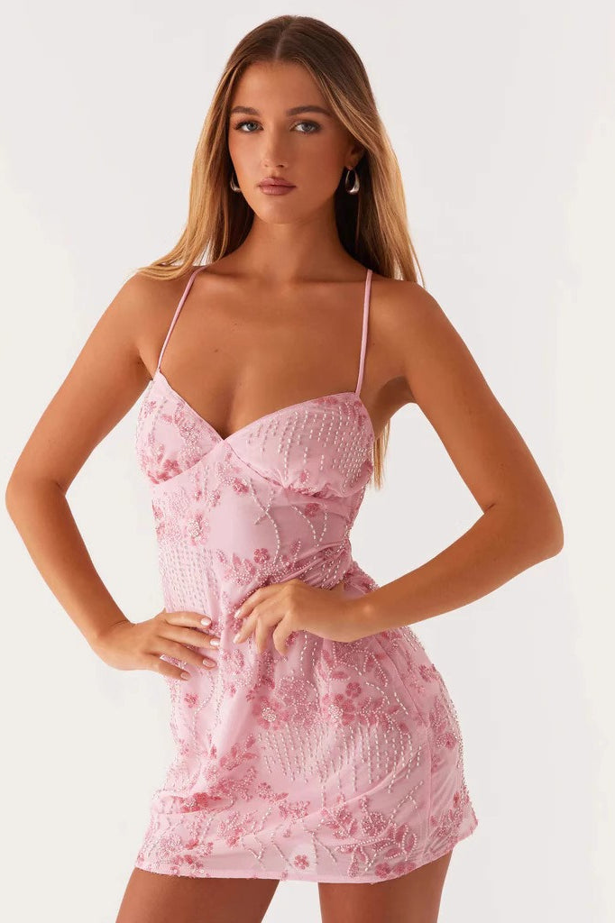 Backless Spaghetti Strap Sequin Dress Main image