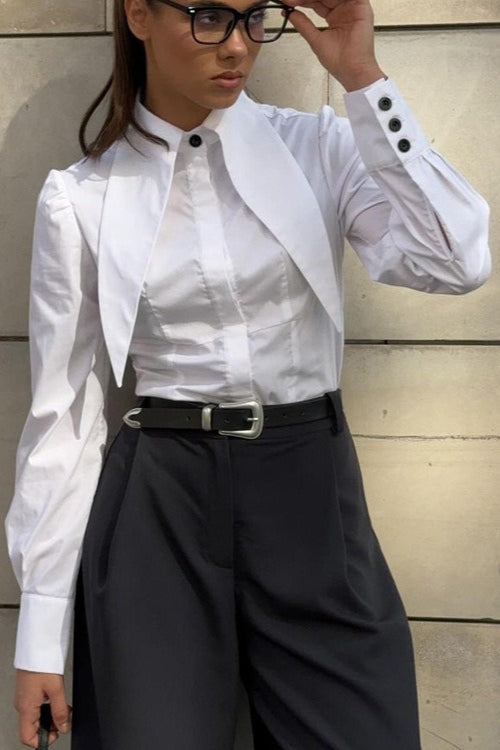 Unique Collared Button Front Blouse Main image
