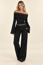 Eyelash Lace Off Shoulder Top