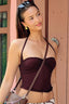 Halter Neck Ruched Bodycon Cami Top