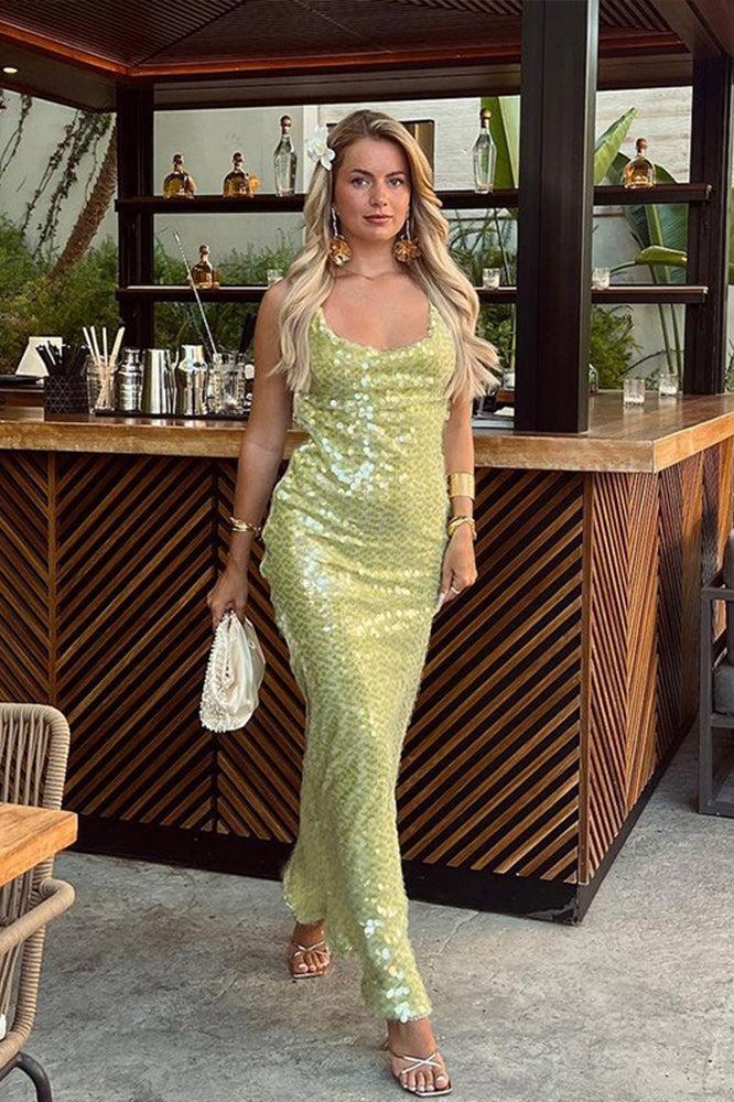 Sequin Spaghetti Strap Backless Bodycon Sequin Dress Secondary image