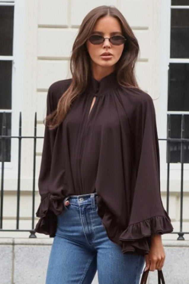 Relaxed Ruffle Sheer Blouse Secondary image