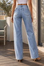 Loose Patchwork Wide Leg Jeans